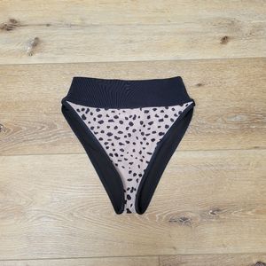 Beach Riot Highway Bikini High Waisted Bottoms Taupe Spot - S/Small